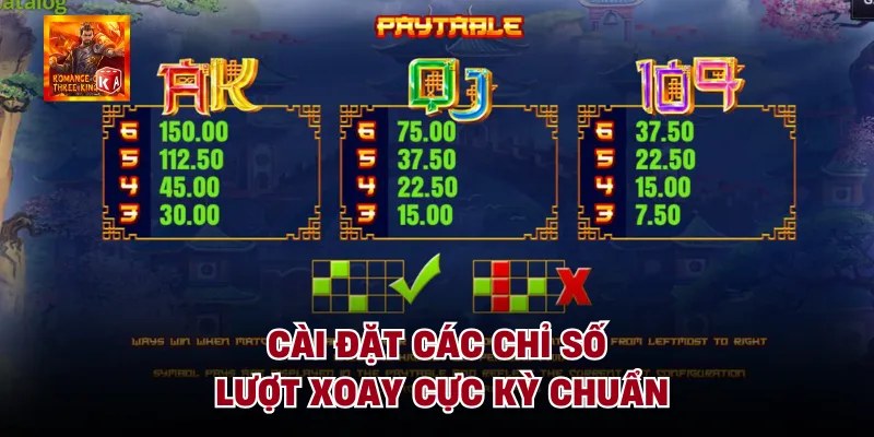 Cài đặt các chỉ số lượt xoay cực kỳ chuẩn
