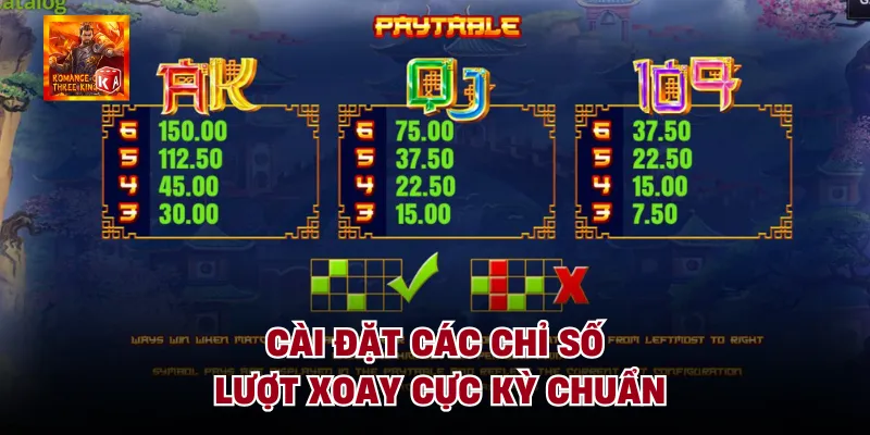 Cài đặt các chỉ số lượt xoay cực kỳ chuẩn