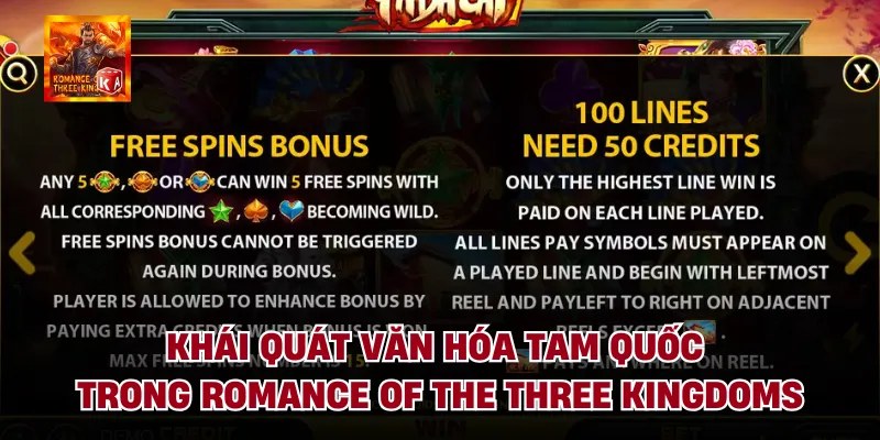Khái quát văn hóa tam quốc trong romance of the three kingdoms