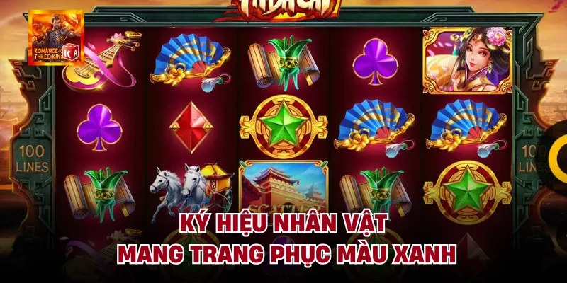 Ký hiệu nhân vật mang trang phục màu xanh